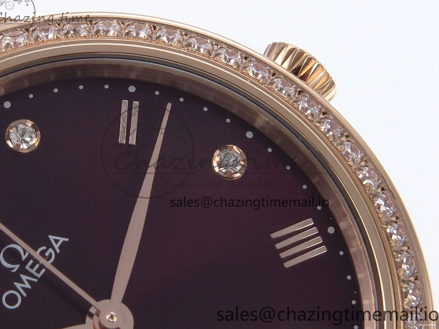 0102 De Ville Prestige Ladies RG VSF 1:1 Best Edition Brown Diamonds Dial on RG Bracelet A Sophisticated 7681